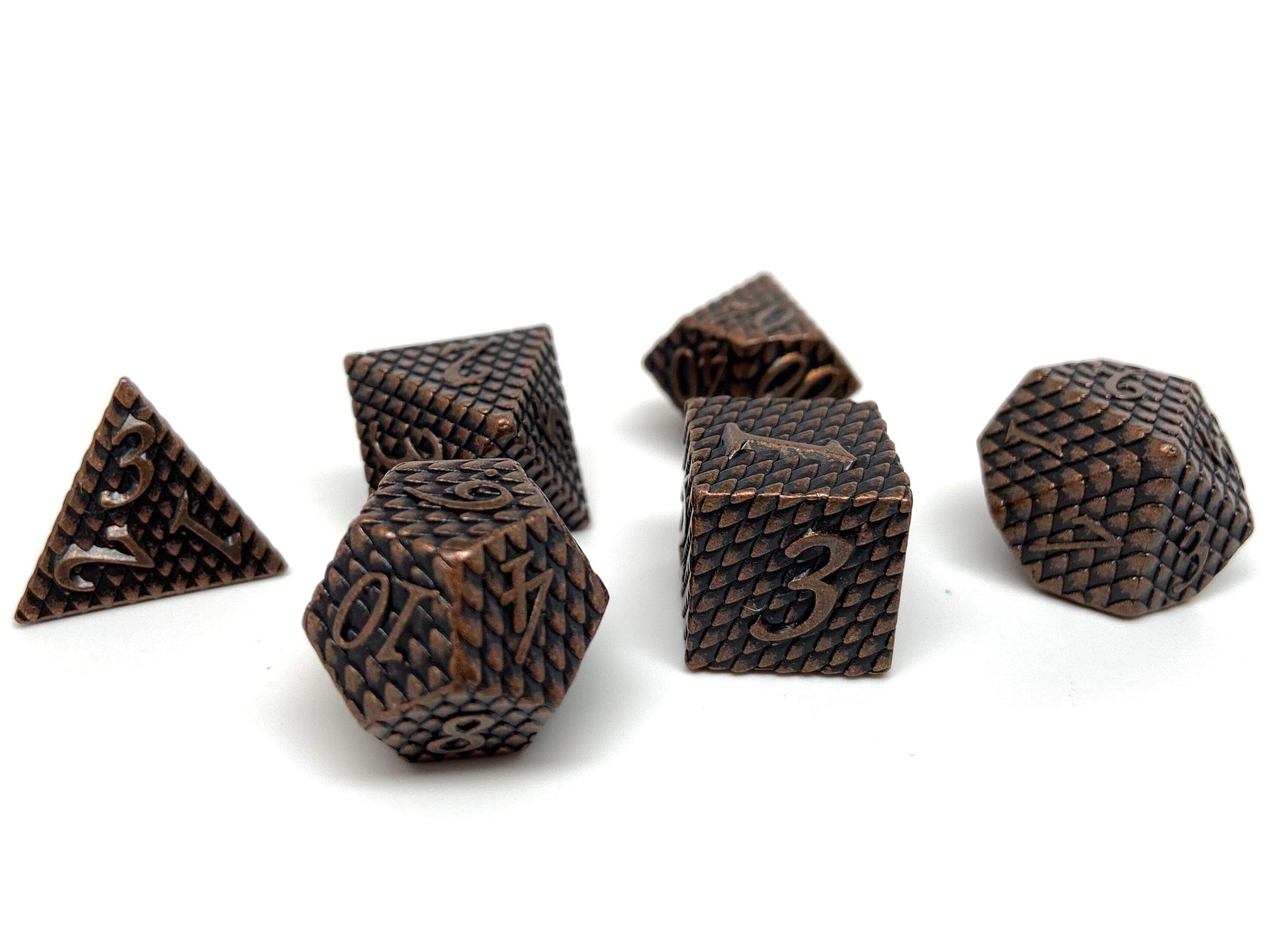 Dragon Scale Metal Dice - Gold Dragon Scales