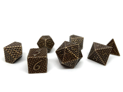 Dragon Scale Metal Dice - Gold Dragon Scales