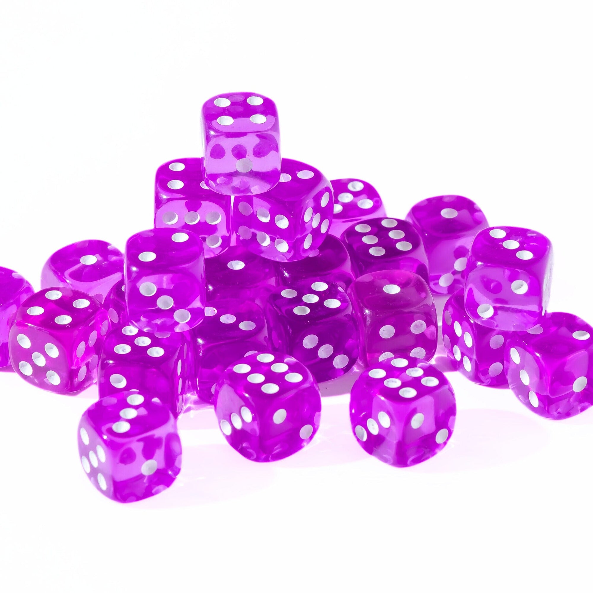 12mm D6 - Purple Translucent - 25 Count Bag