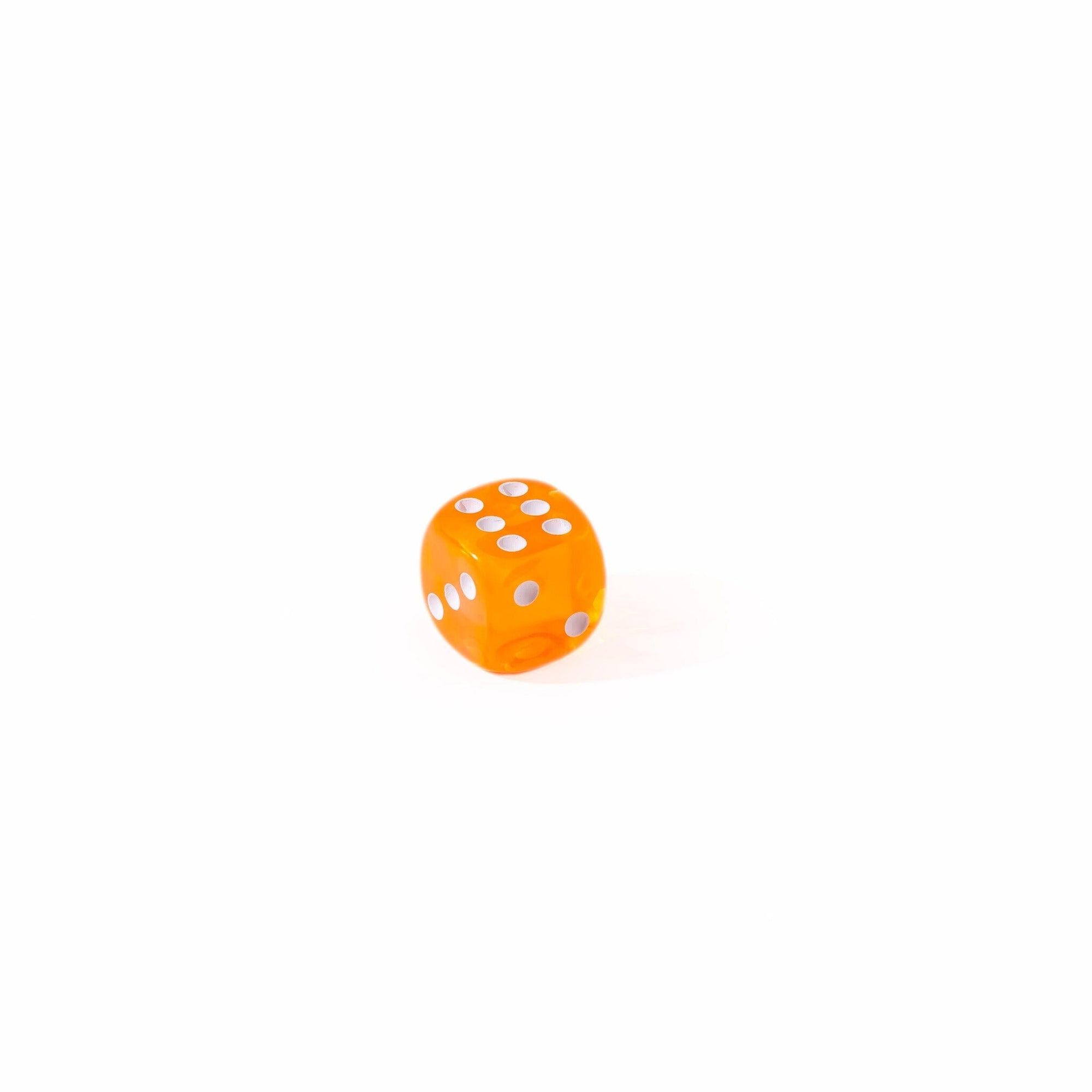 12mm D6 - Orange Translucent - 25 Count Bag