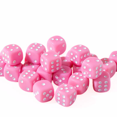 12mm D6 - Pink Opaque - 25 Count Bag