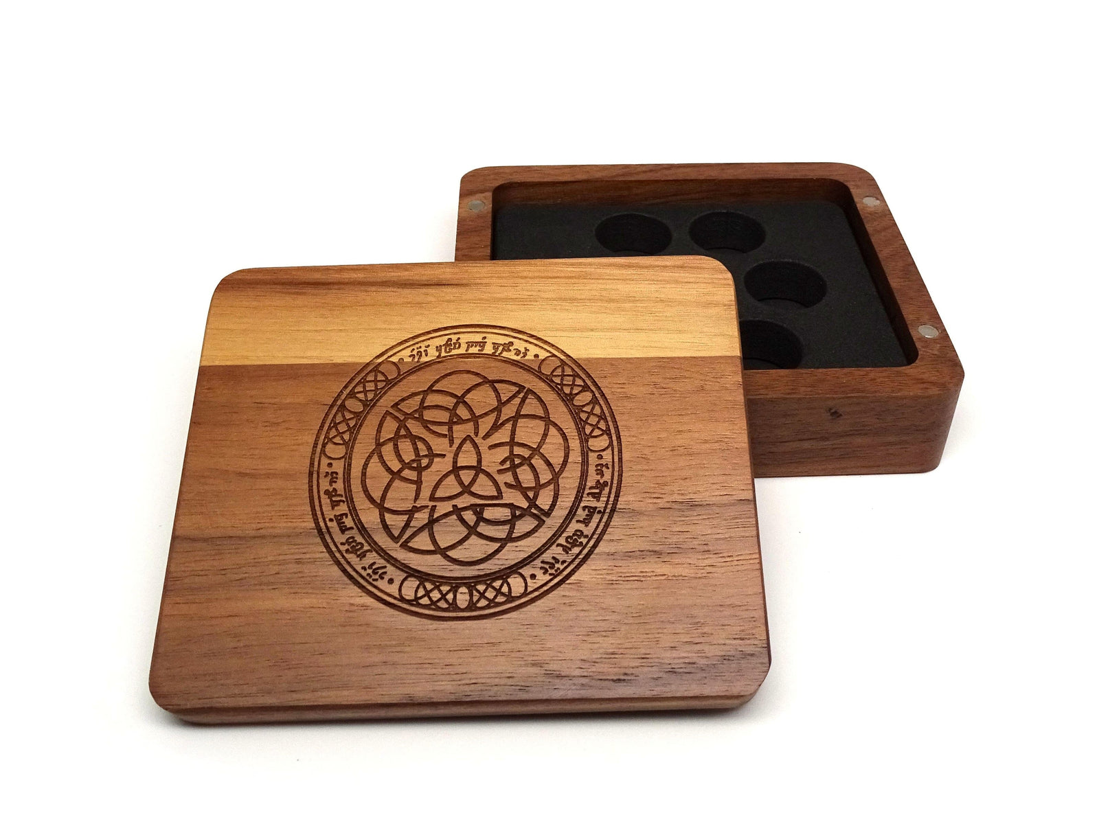 walnut elven runes dice case