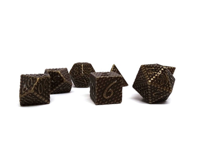 Dragon Scale Metal Dice - Gold Dragon Scales