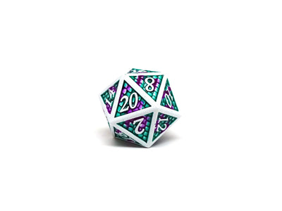 Dragon Scale Metal Dice - Bordered Poison Scales