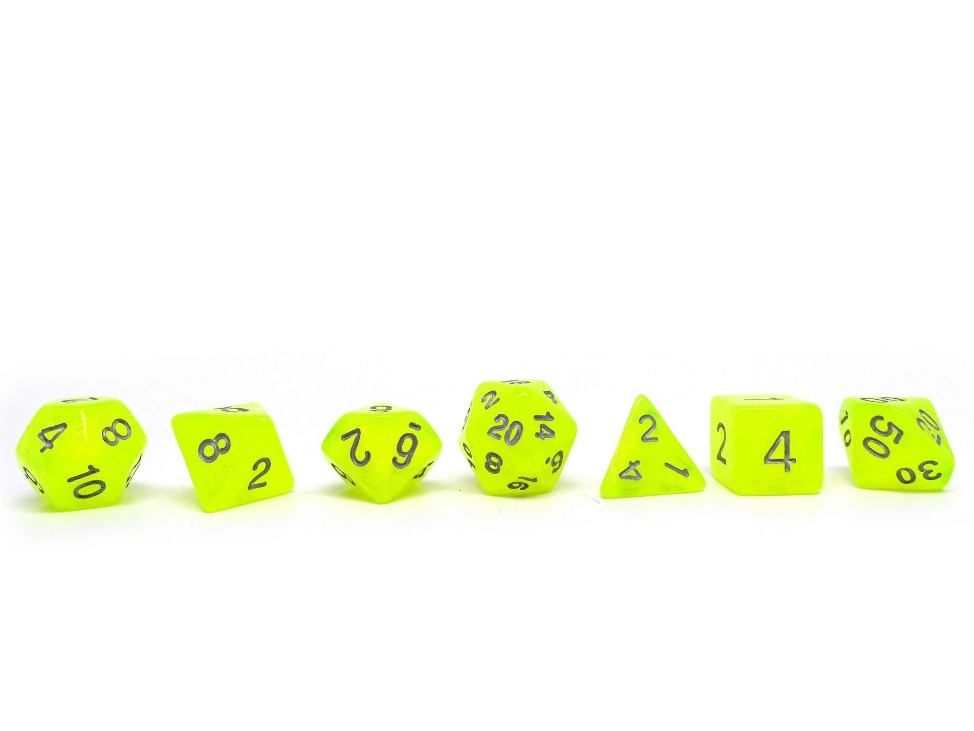 Neon Yellow - 7 Piece Dice Set