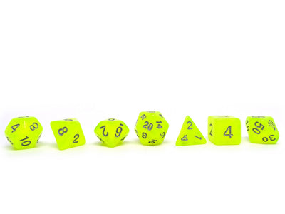 Neon Yellow - 7 Piece Dice Set