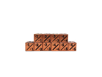 10 Piece Metal Counter Dice D6 - 12mm Legendary Copper Minus