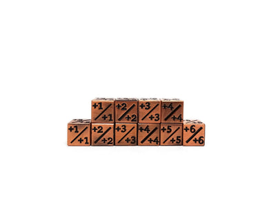 10 Piece Metal Counter Dice D6 - 12mm Legendary Copper Plus