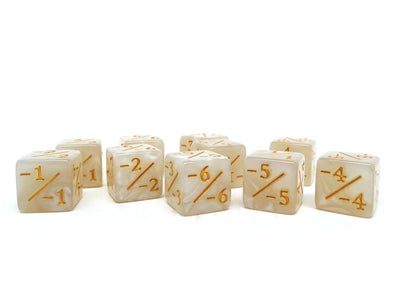 10 Piece Counter Dice D6 - Ivory - Minus