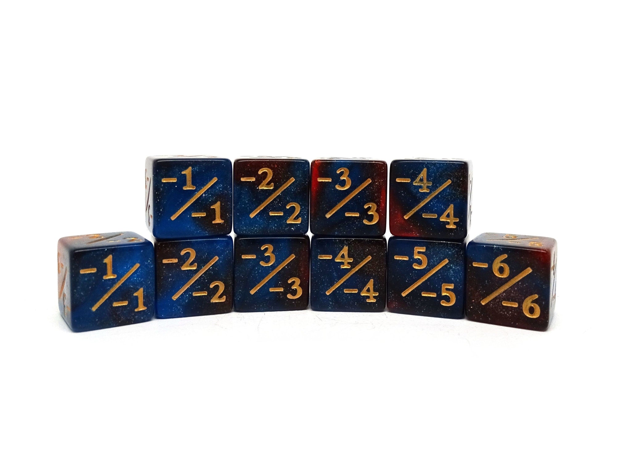 10 Piece Counter Dice D6 - Cosmic Eclipse - Minus