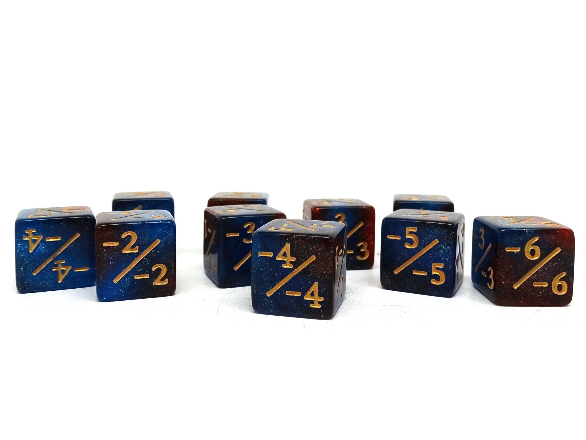 10 Piece Counter Dice D6 - Cosmic Eclipse - Minus