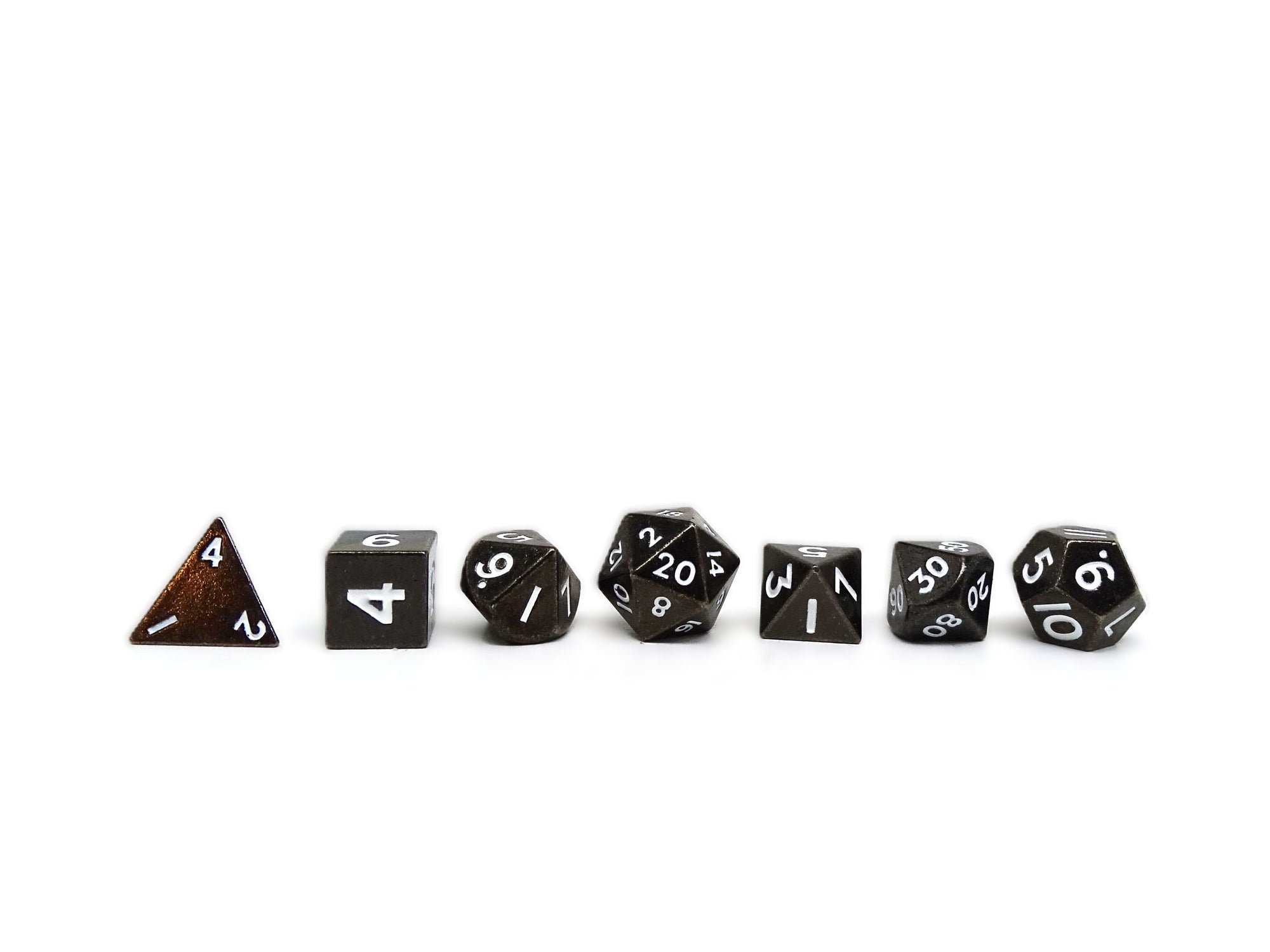 Mini Gunmetal - 7 Piece Metal Dice Set