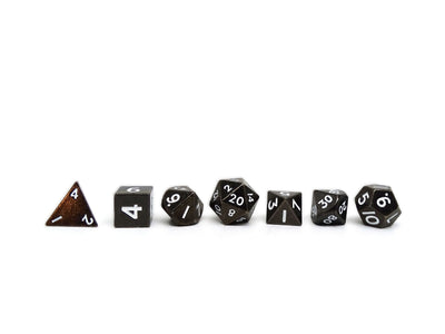 Mini Gunmetal - 7 Piece Metal Dice Set