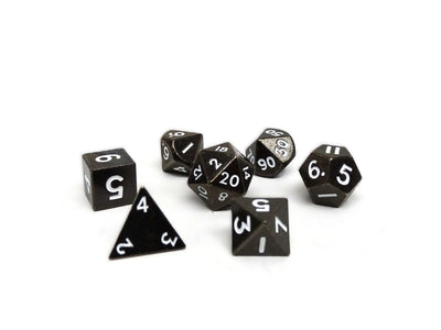 Mini Gunmetal - 7 Piece Metal Dice Set