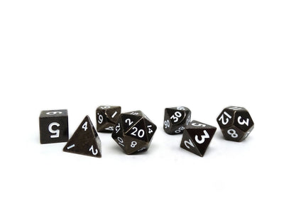 Mini Gunmetal - 7 Piece Metal Dice Set