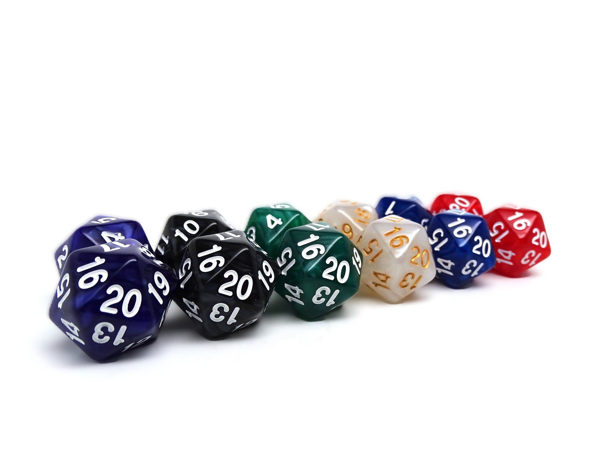 12 Pack of Spin Down D20 Dice