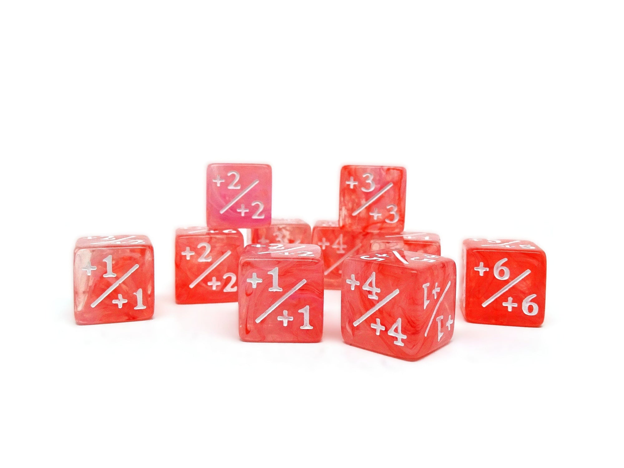 10 Piece Counter Dice D6 - Salmon Spark - Plus
