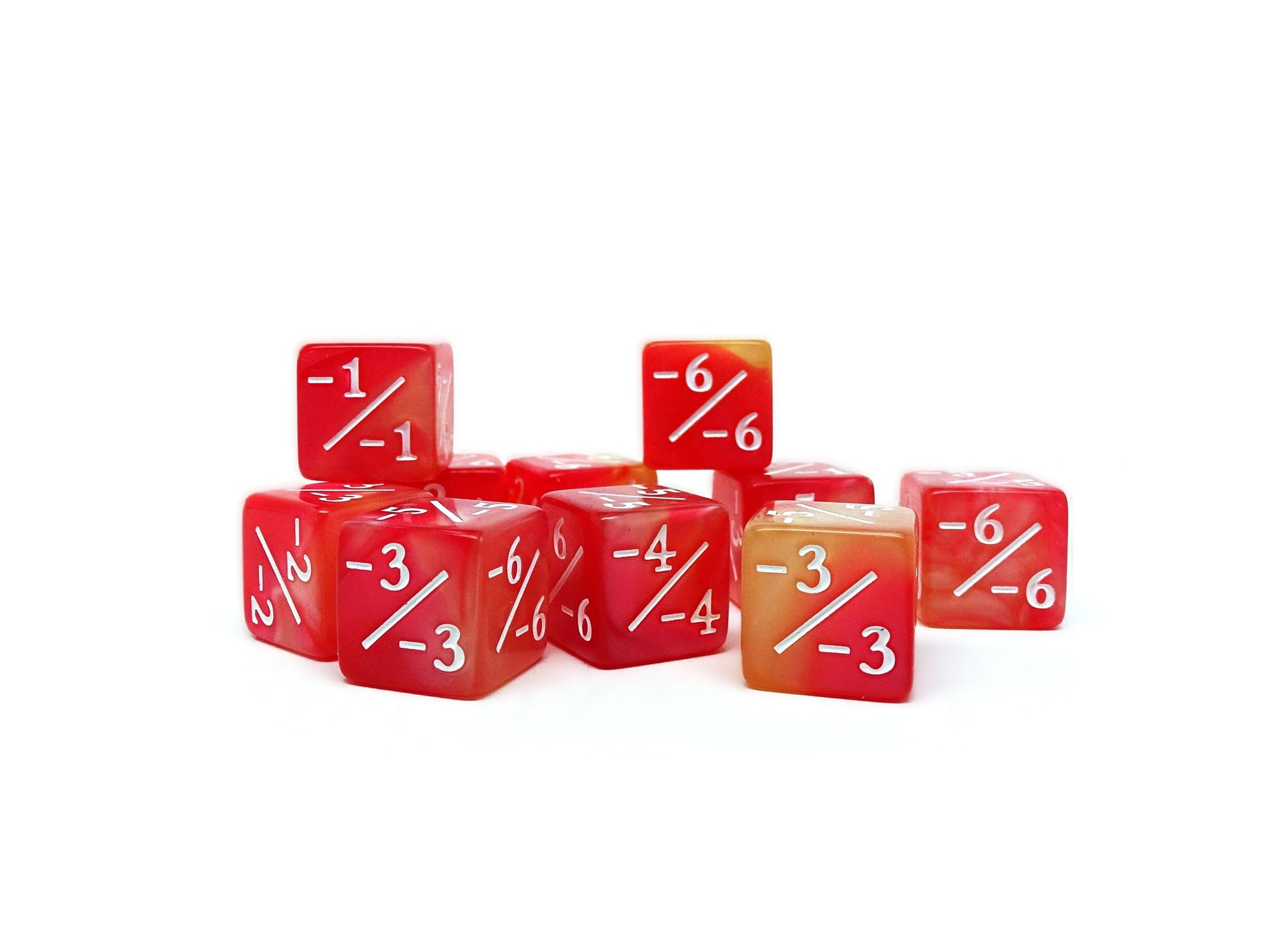 10 Piece Counter Dice D6 - Cinderhex - Minus