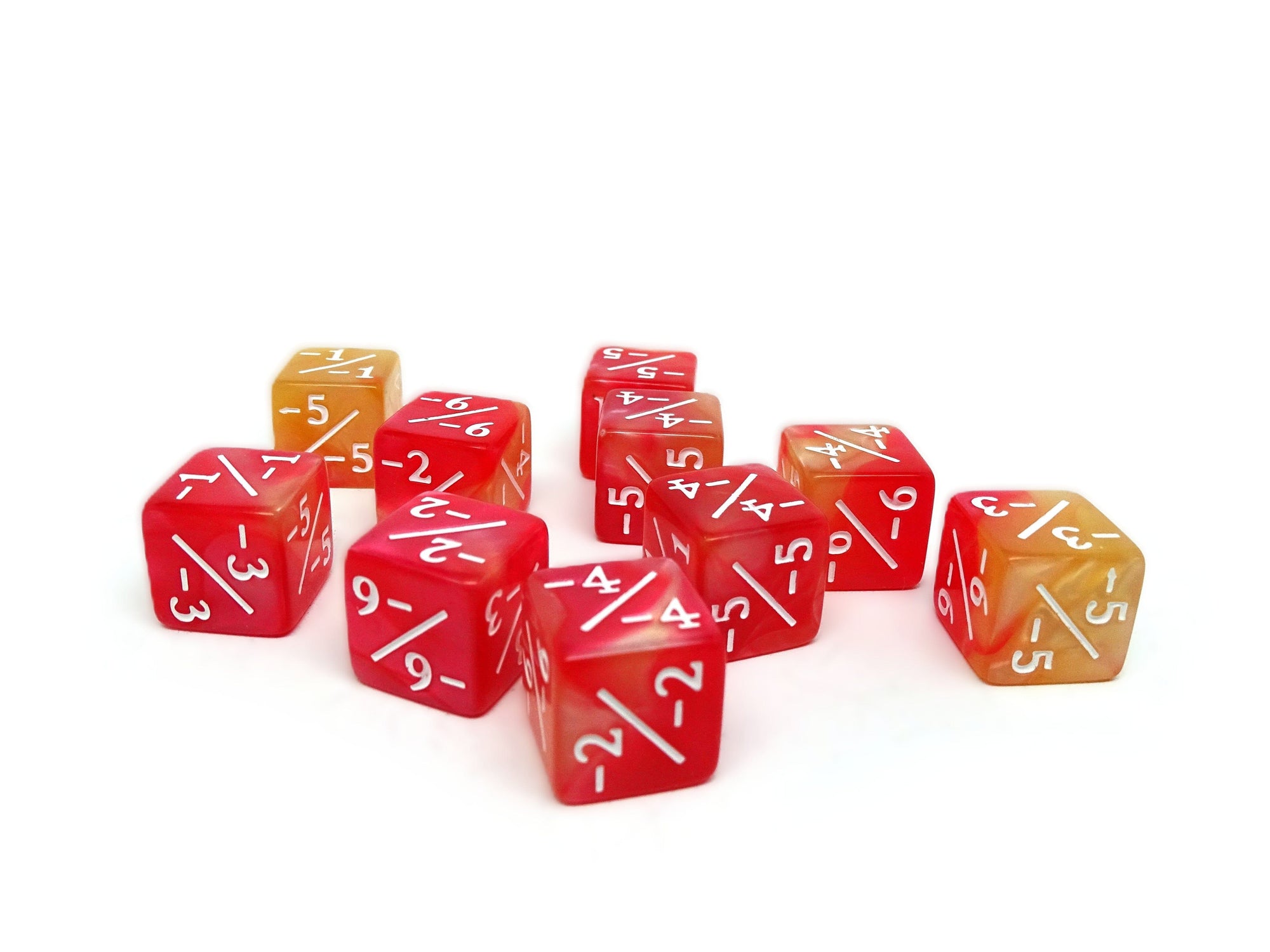 10 Piece Counter Dice D6 - Cinderhex - Minus