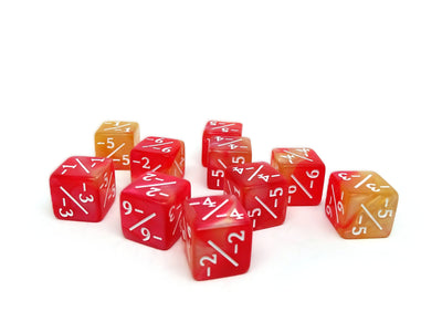10 Piece Counter Dice D6 - Cinderhex - Minus