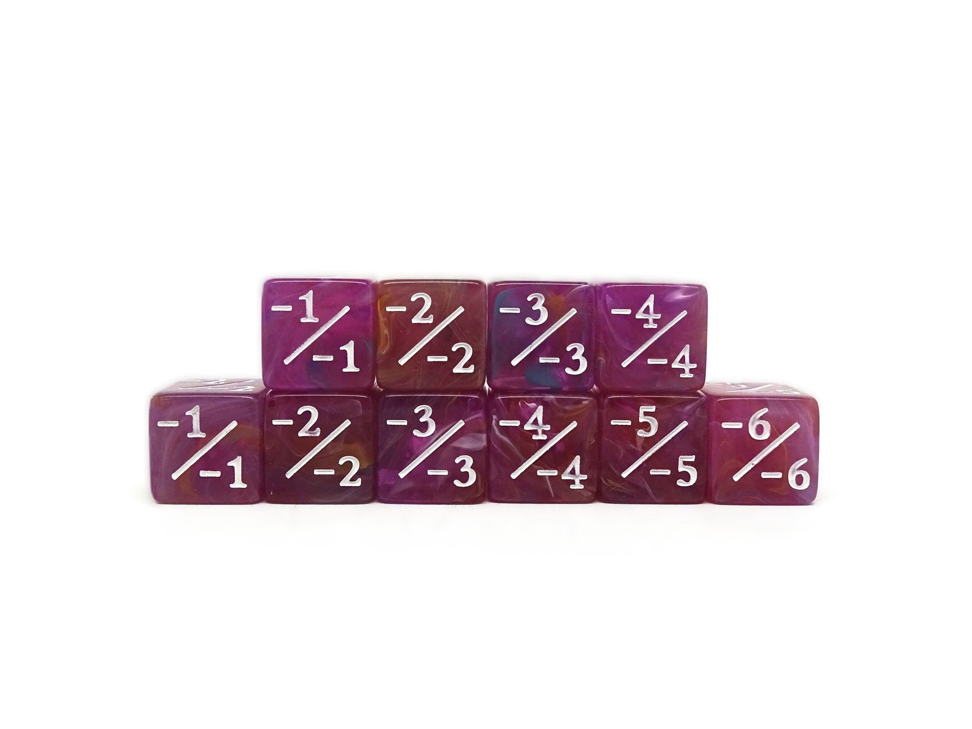 10 Piece Counter Dice D6 - Violet Ruin - Minus