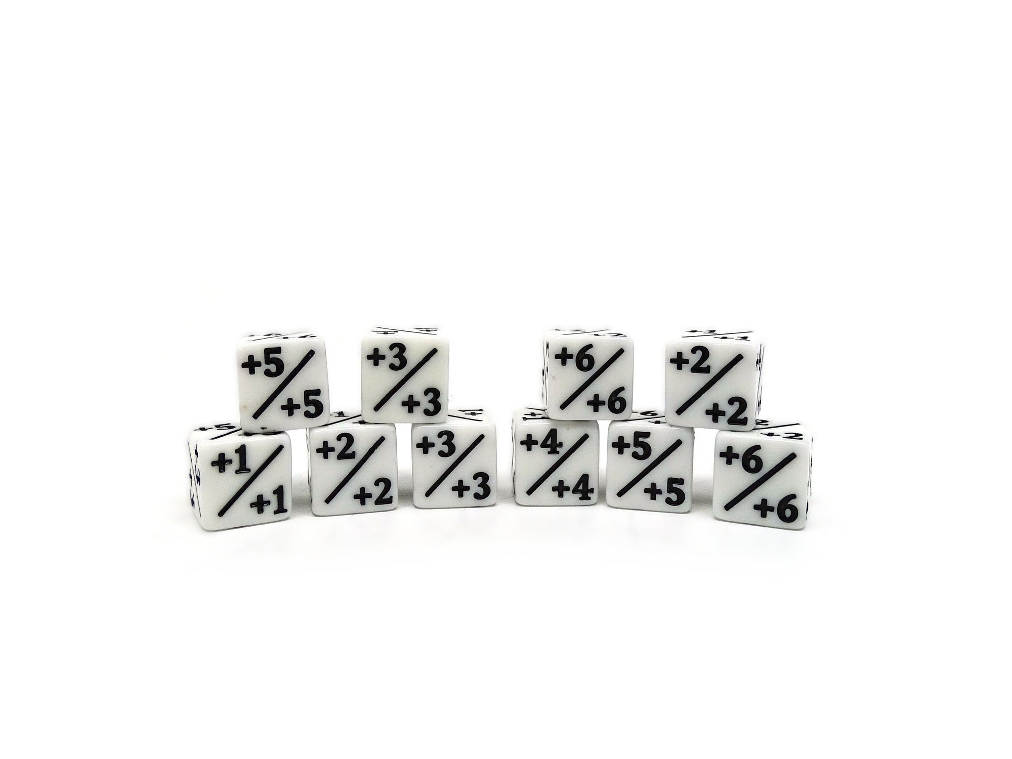 10 Piece Mini 12mm Counter Dice D6 - White - Plus