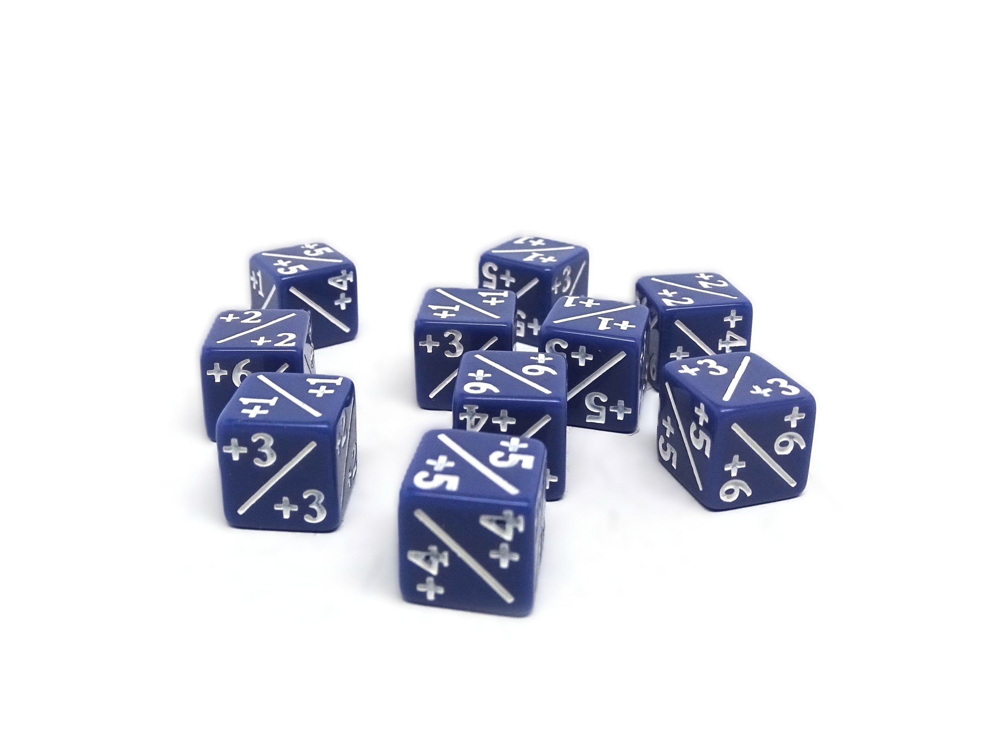 10 Piece Mini 12mm Counter Dice D6 - Azure Tally - Plus