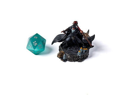 Mint Cat's Eye Dice Set With Signature Font