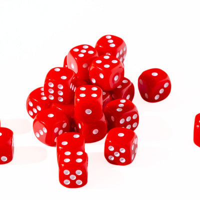 12mm D6 - Red Opaque - 25 Count Bag