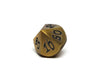 Metal Dice of Ancient Dragons - Ancient Gold with Black Dragon Font