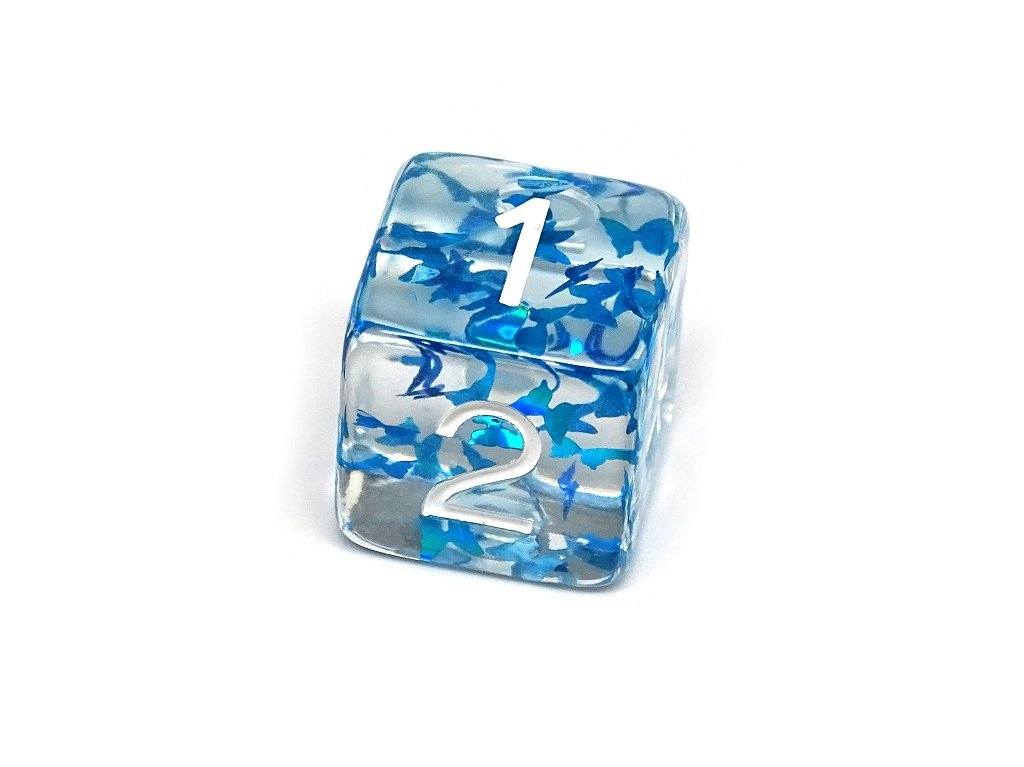 Transparent Blue Butterfly Dice - 7 Piece Collection