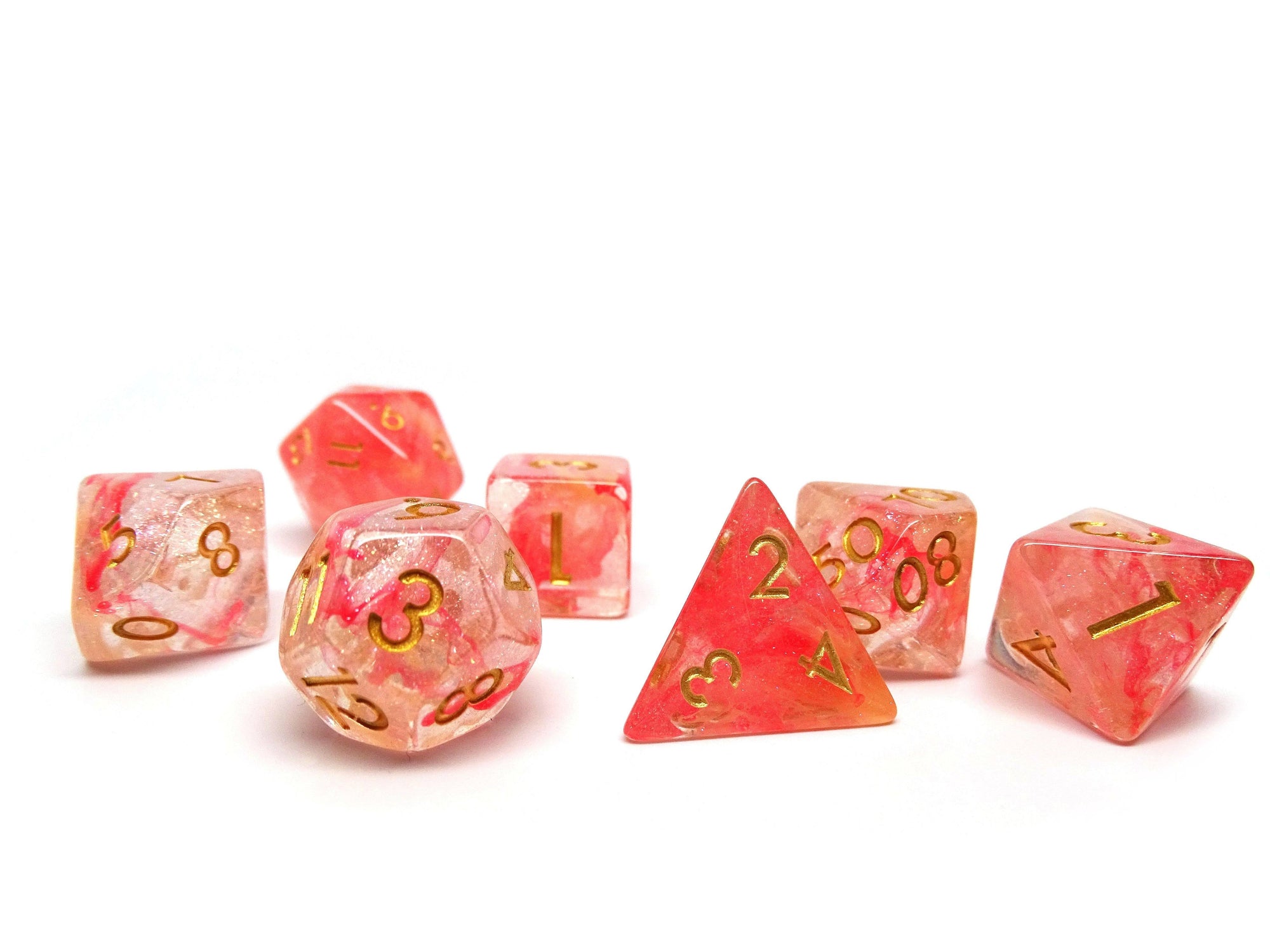 Pink Stardust Dice Collection - 7 Piece Set