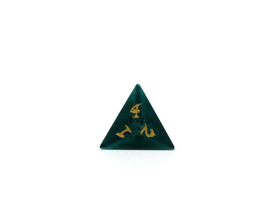 Green Cat's Eye Dice Set With Dragon Font