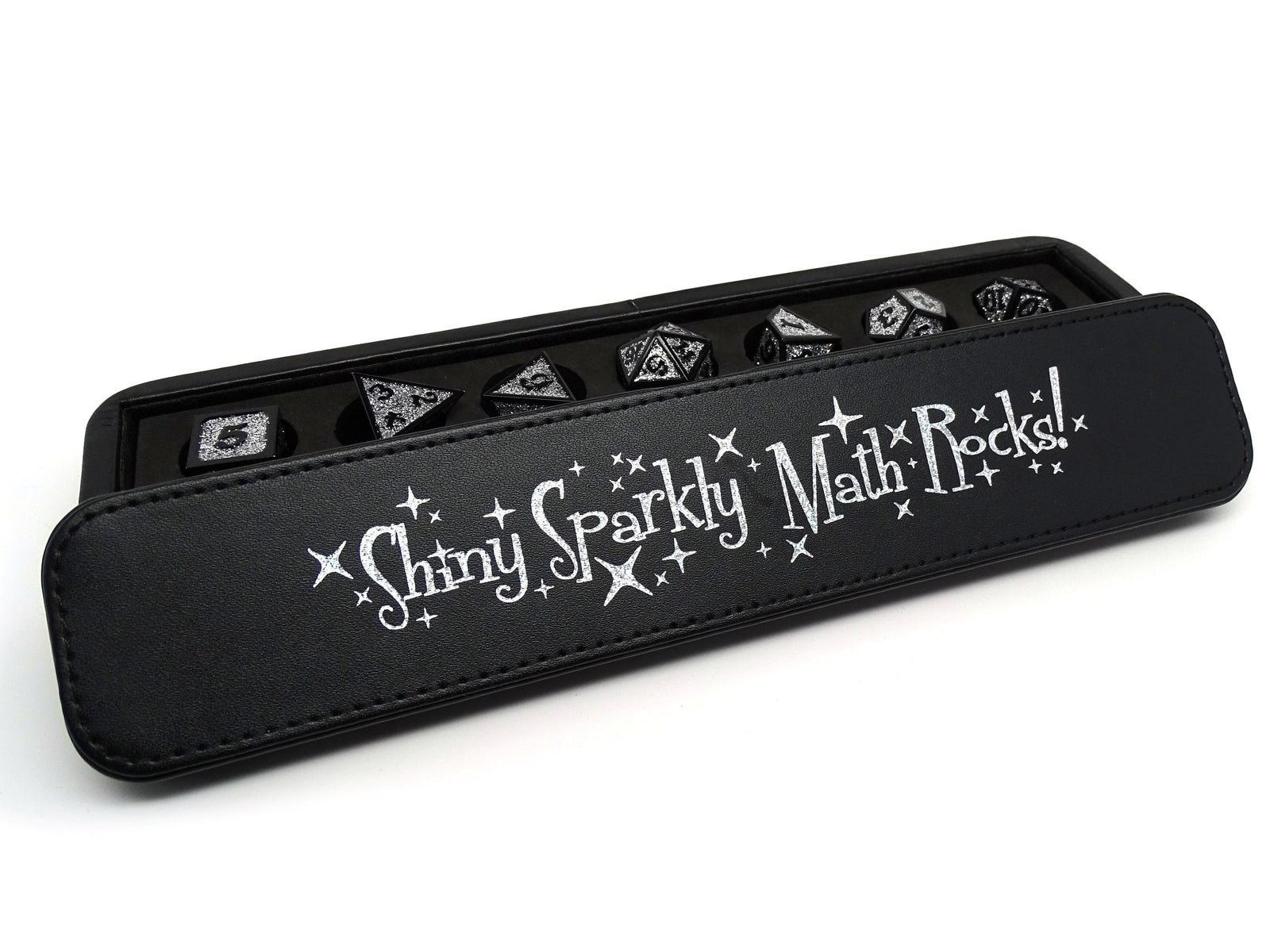 Dice Coffer - Shiny Sparkly Math Rocks - Silver Design