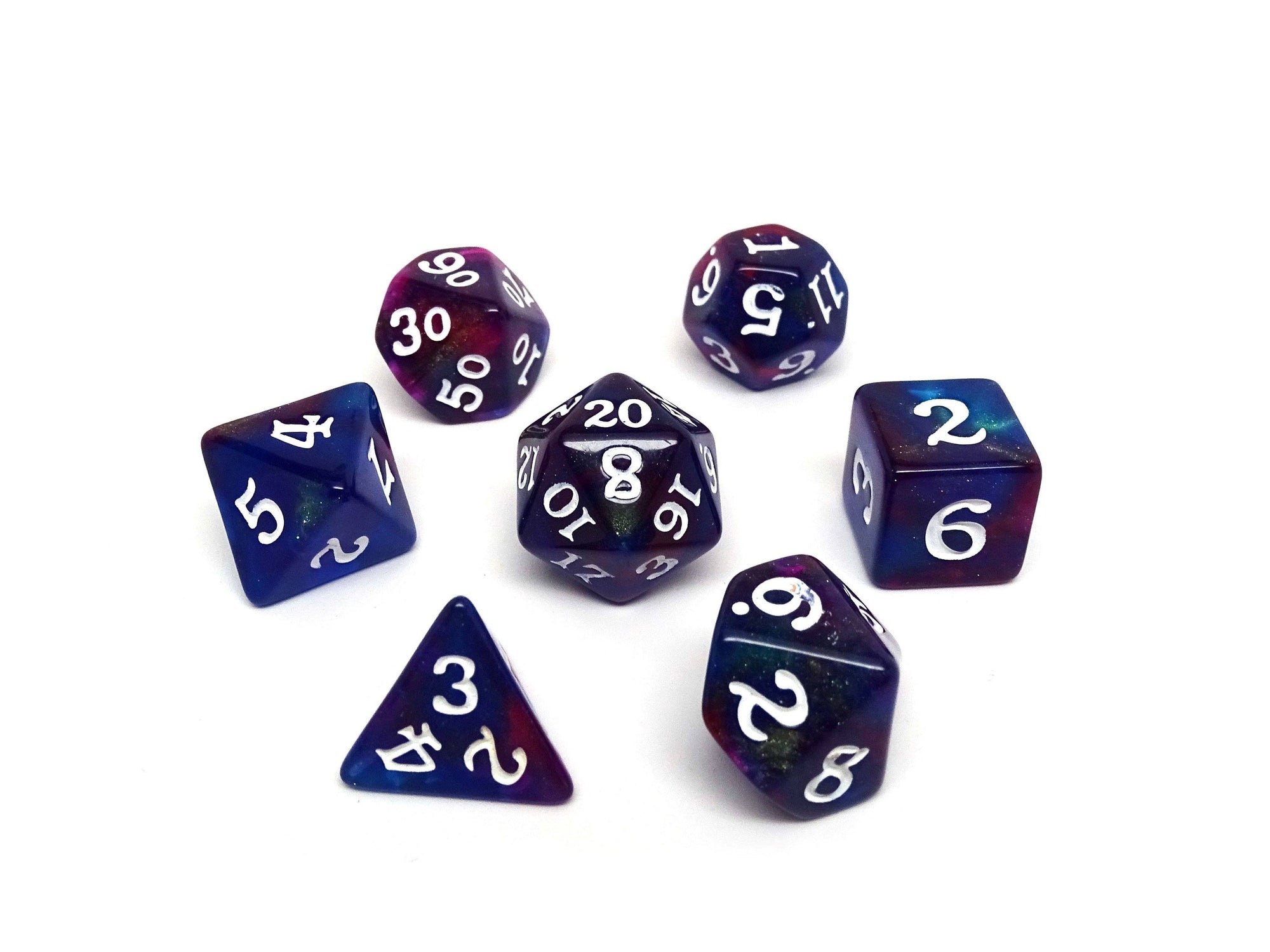 Cosmic Stardust Dice Collection - 7 Piece Set
