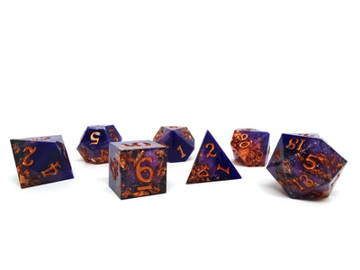 Purple Starlight Sharp Edge Dice Set