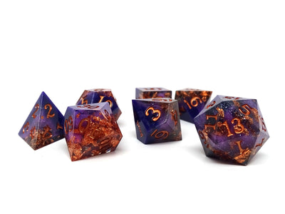 Purple Starlight Sharp Edge Dice Set