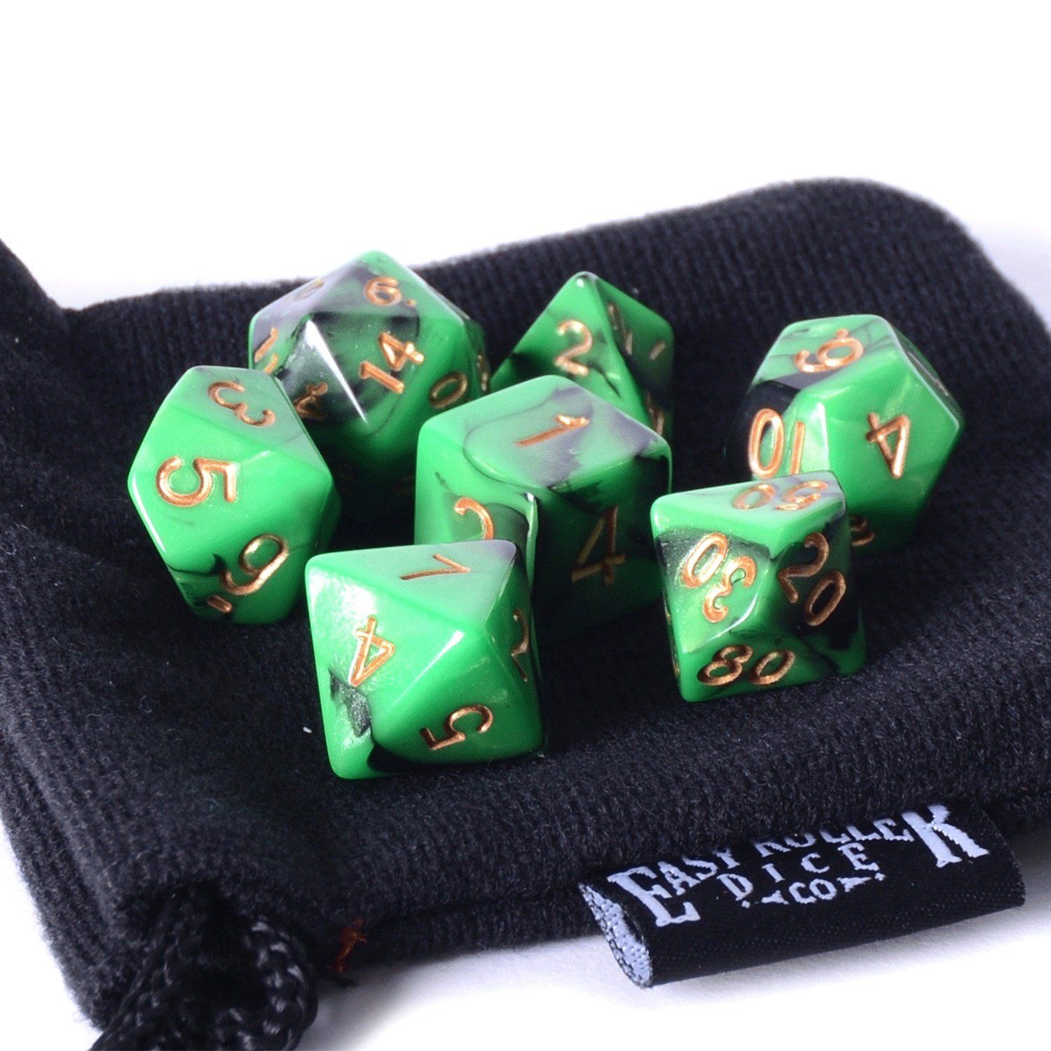 Emerald Swirl 7 Dice Set