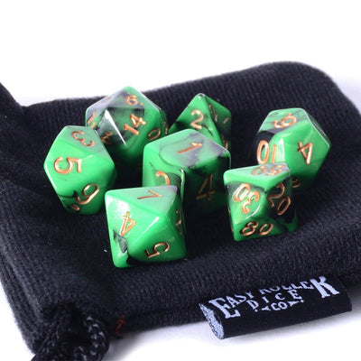 Emerald Swirl 7 Dice Set