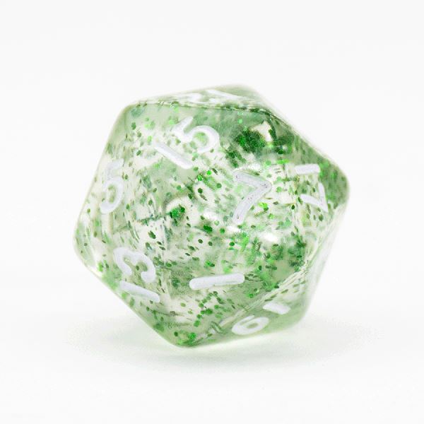 green sparkle d20