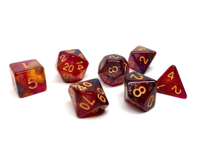 Rainbow Stardust Dice Collection - 7 Piece Set