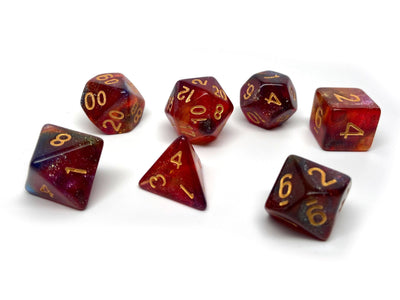Rainbow Stardust Dice Collection - 7 Piece Set