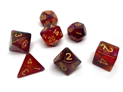 Rainbow Stardust Dice Collection - 7 Piece Set