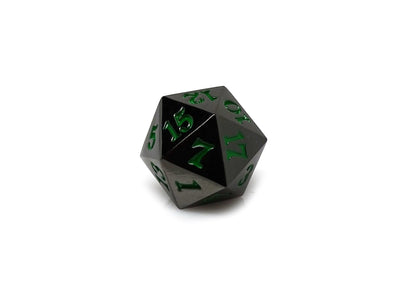 Gun Metal D20 - Signature Font -  Green Font