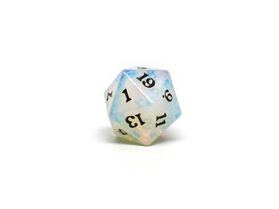 Opalite D20 Stone Dice- Signature Font