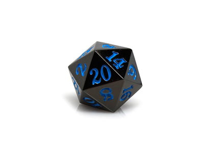 Gun Metal D20 - Signature Font -  Powder Blue Font