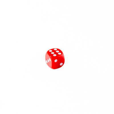 12mm D6 - Red Opaque - 25 Count Bag