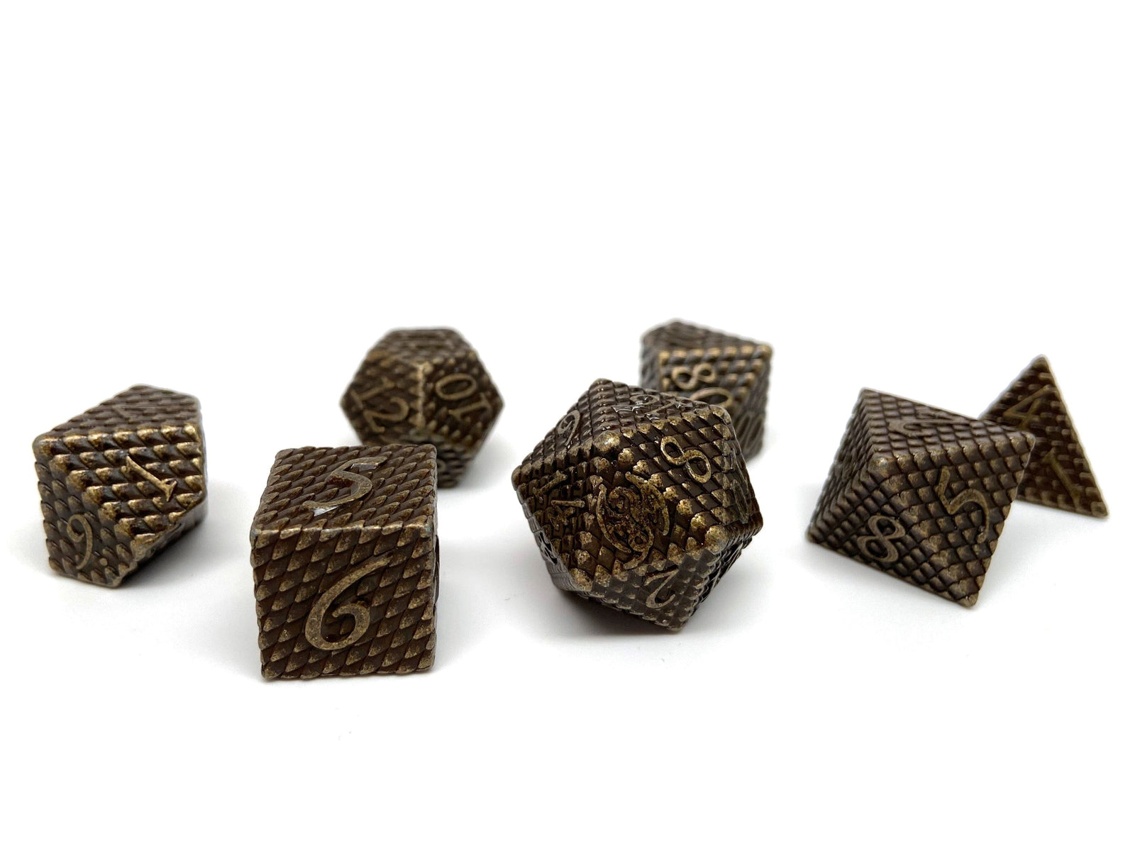 Dragon Scale Metal Dice - Gold Dragon Scales