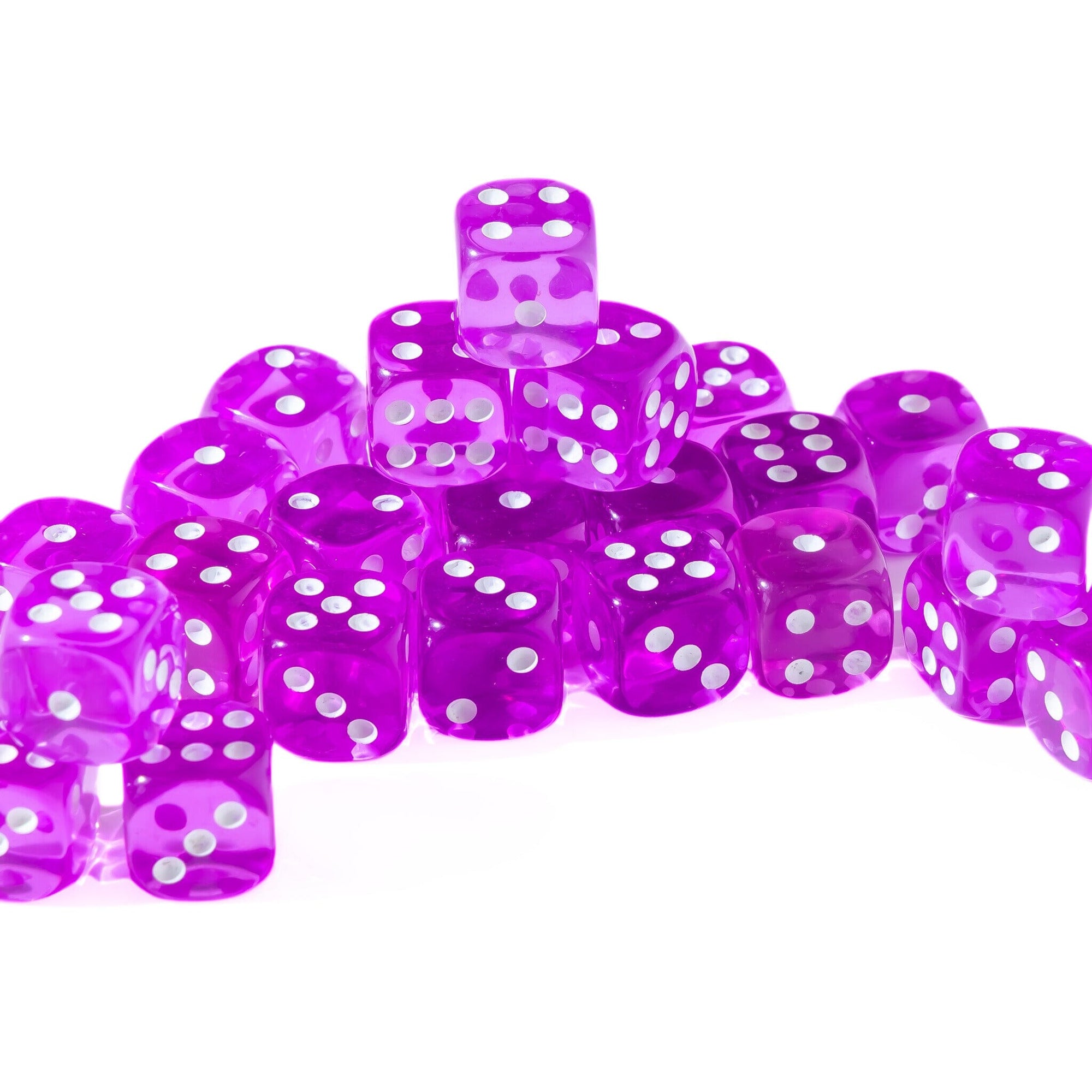 12mm D6 - Purple Translucent - 25 Count Bag
