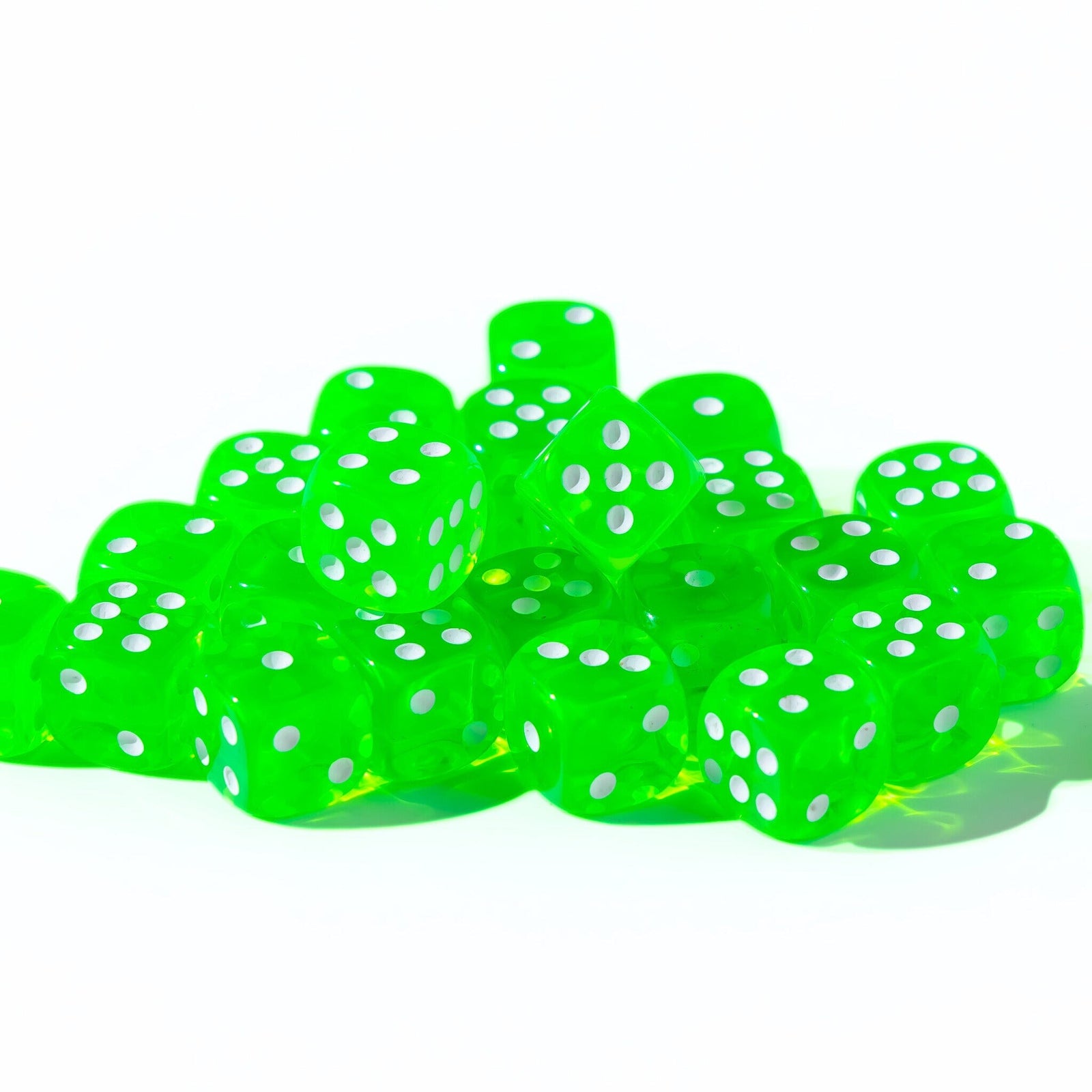 12mm D6 - Green Translucent - 25 Count Bag